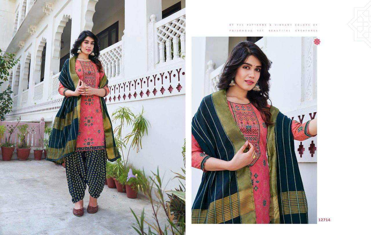 Kalaroop Bandhej Designer Fancy Festive Wear Patiala Modal Ready Made Collection